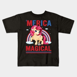 4th of July Unicorn Lovers Kids T-Shirt